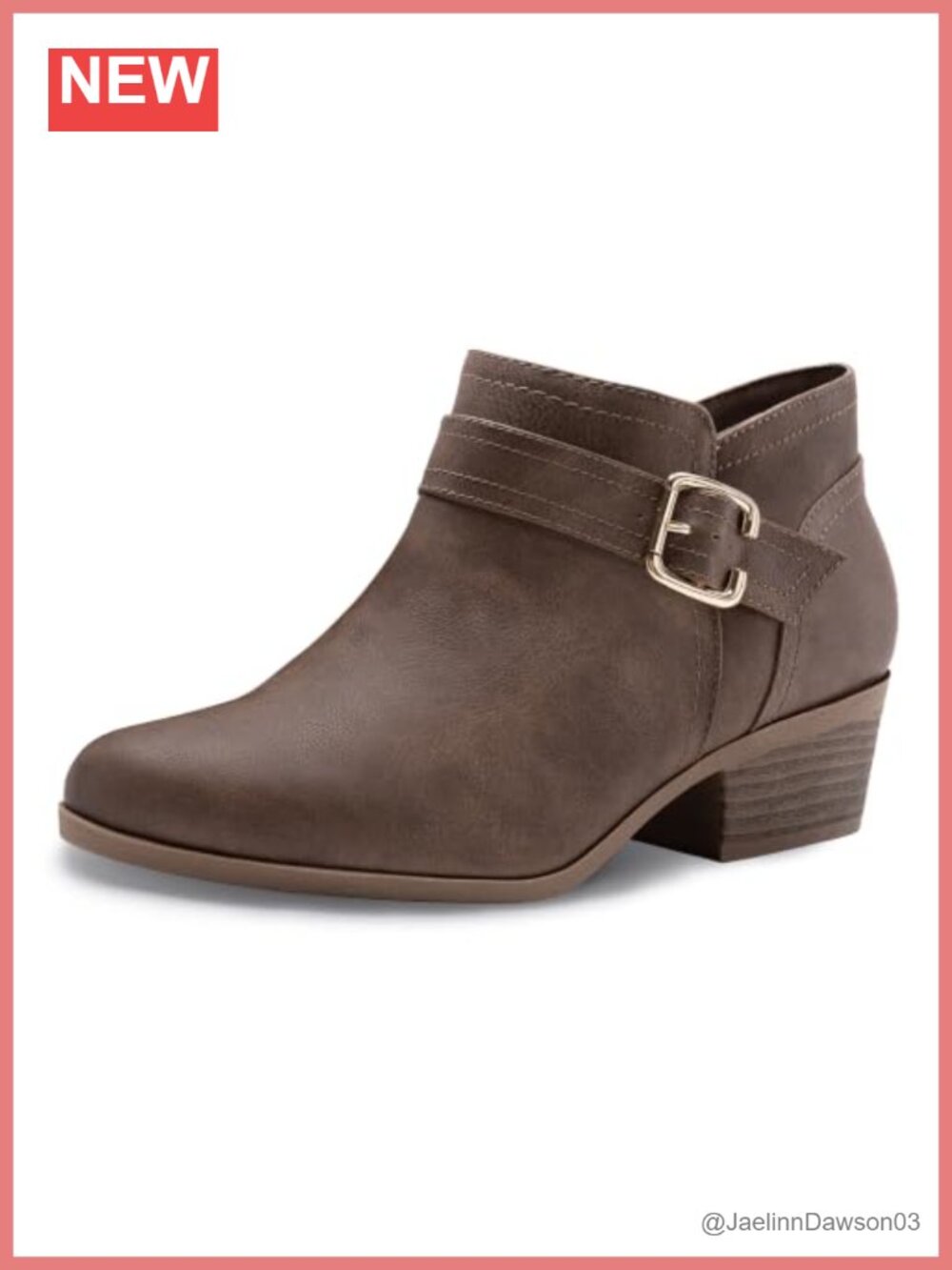 Women's Chunky Low Heel Ankle Boots Pointed Toe Block Heel Zip Up Booties